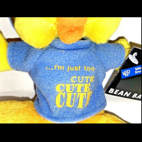 Tweety Bird Bean Bag Plush Toy Warner Bros Studio Store 1998 "...too CUTE" NWT - Picture 4 of 8